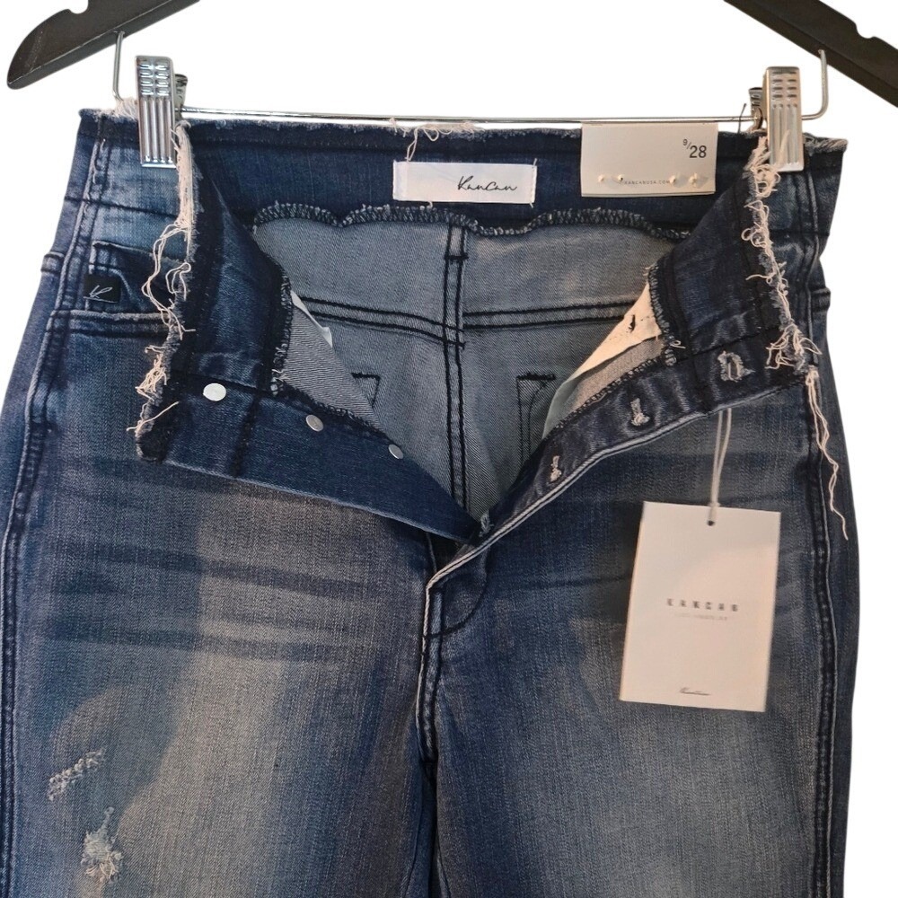 KanCan High Rise Skinny Jeans Raw Hem Button Fly NWT Sz 9/28 - Picture 3 of 8